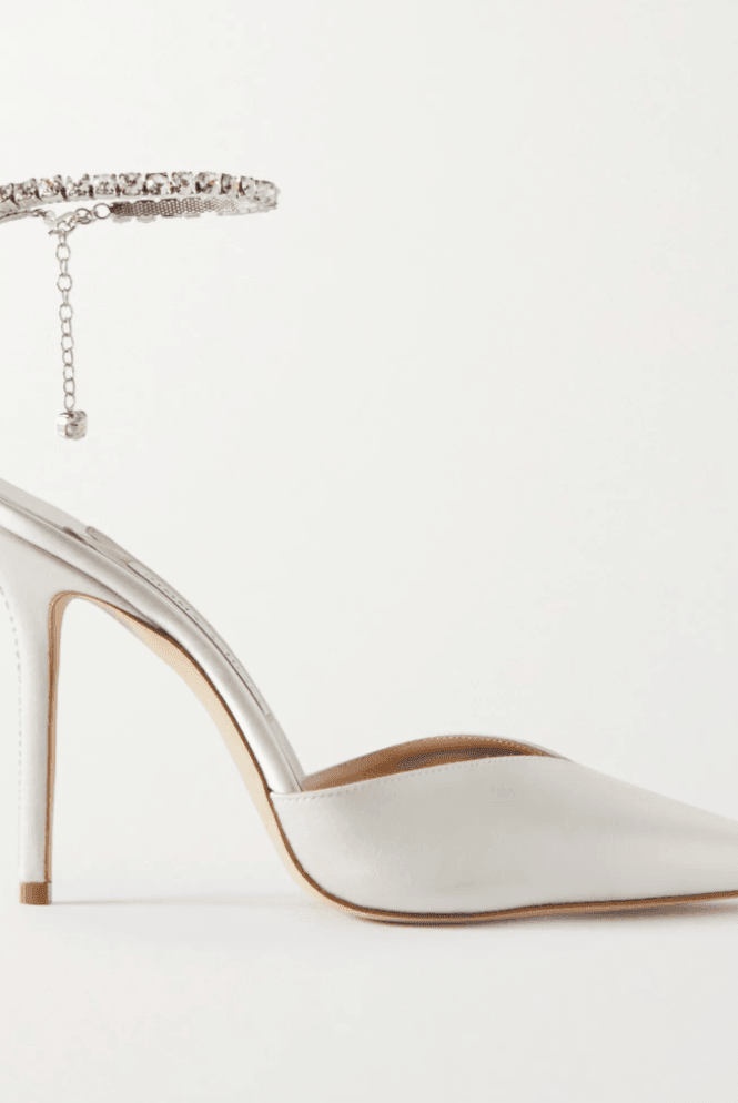 Fianna Crystal Chain Satin Heels - Rose / 4 - Be My Shine