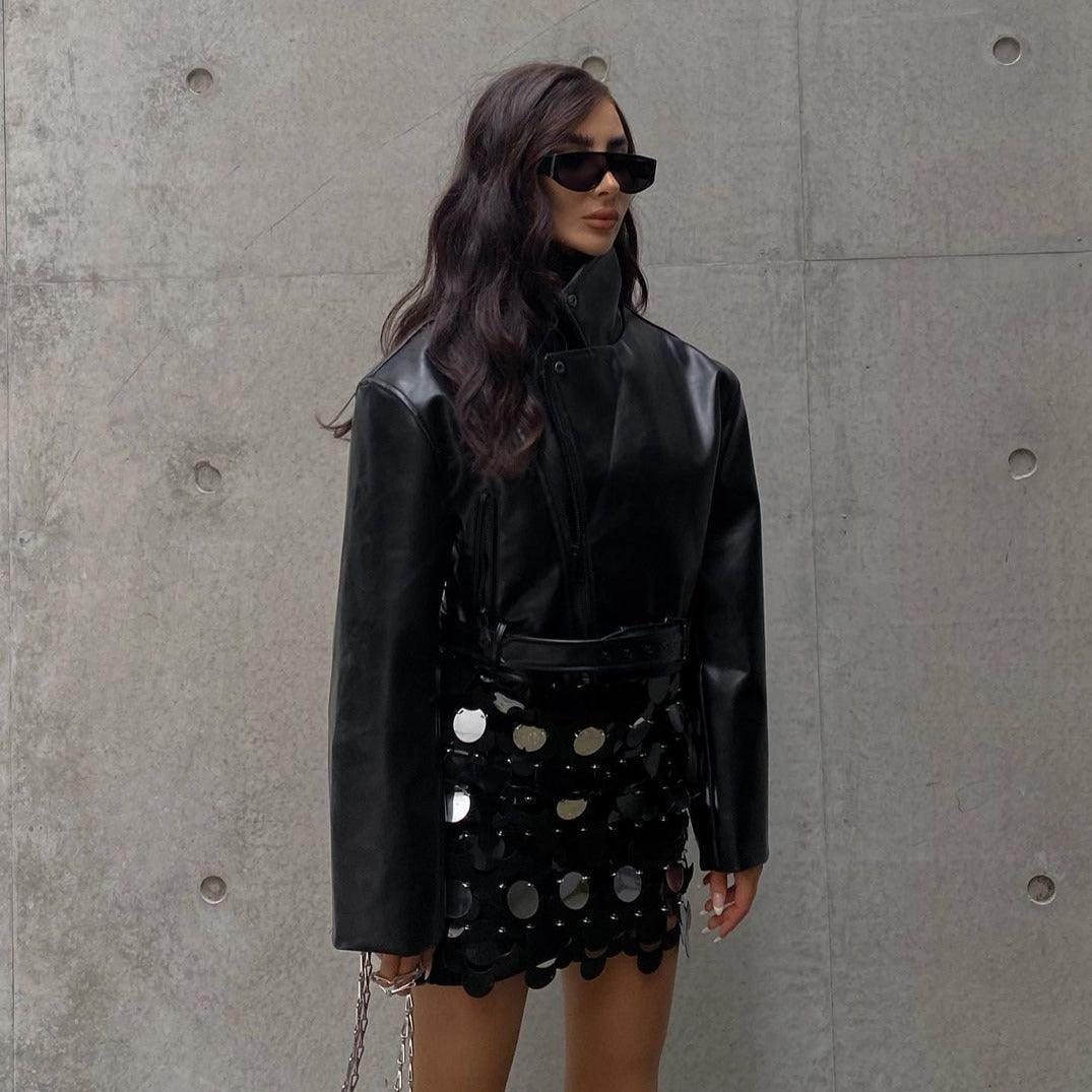 Galena Sequin Embellished Mini Skirt - Black / XS - Be My Shine