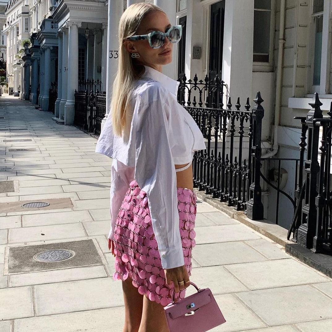 Galena Sequin Embellished Mini Skirt - Black / XS - Be My Shine