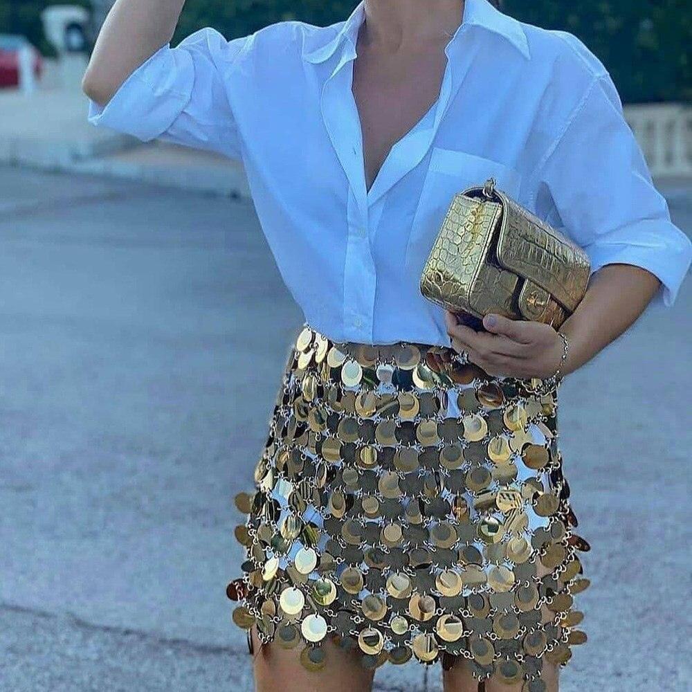 Galena Sequin Embellished Mini Skirt - Gold / XS - Be My Shine