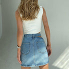 Henrietta Denim Casual High Waist Mini Skirt - S / Blue - Be My Shine