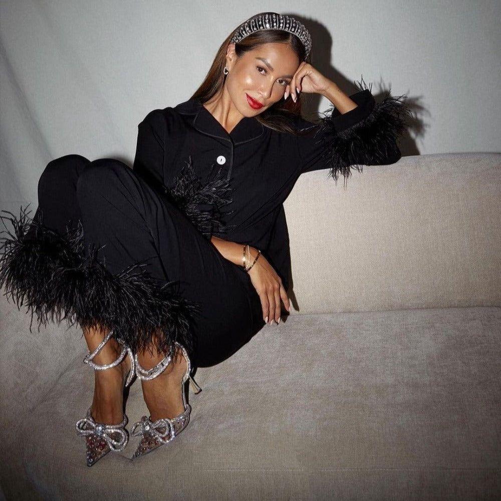 Jael Double Bow Crystal Embellished Heels - 4 / Clear - Be My Shine