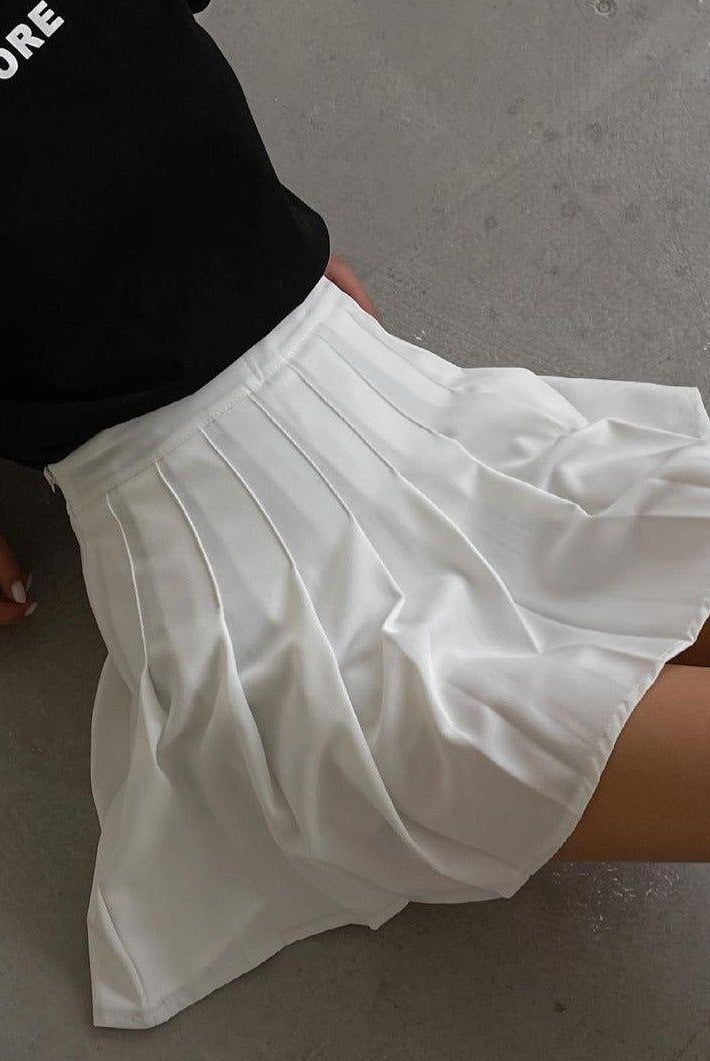 Lavinia Ruffle Mini Skirt - White / S - Be My Shine