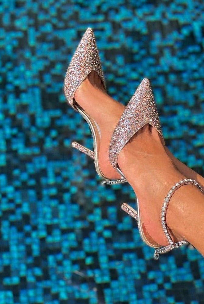 Marwa Crystal Sparkle Jewelry Heels - Champagne / 6.5 - Be My Shine