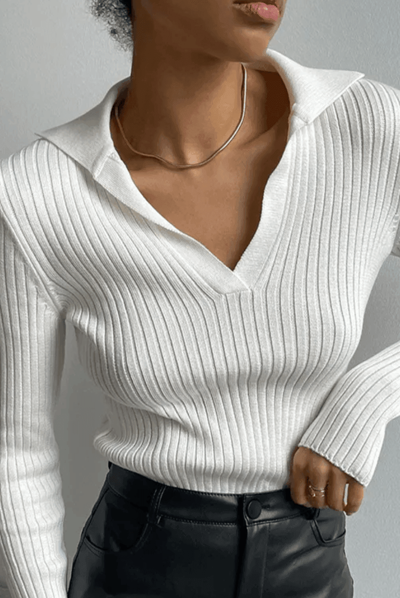 Myfanwy Long Sleeve Knitted Top - White / One Size - Be My Shine