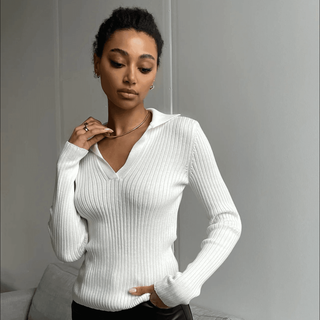 Myfanwy Long Sleeve Knitted Top - White / One Size - Be My Shine