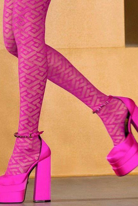 Nadine Double Platform Crystal Strap Satin Pumps - Rose / 3 - Be My Shine