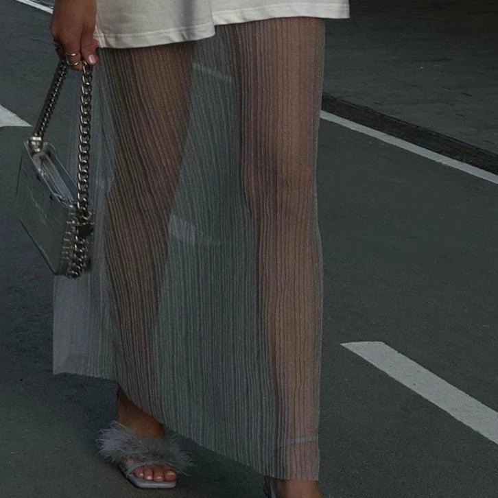 Nasira See Through Maxi Skirt - Light Blue / S - Be My Shine