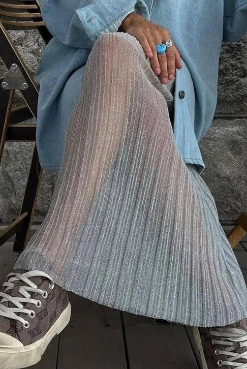 Nasira See Through Maxi Skirt - Light Blue / S - Be My Shine