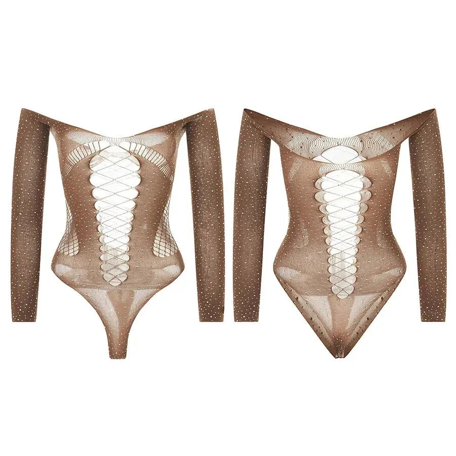 Moonbeam Rhinestone Embellished Two-Way Bodysuit - black / xs - Be My Shine