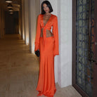 Nolwenn Satin Two Piece Set - Orange / S - Be My Shine