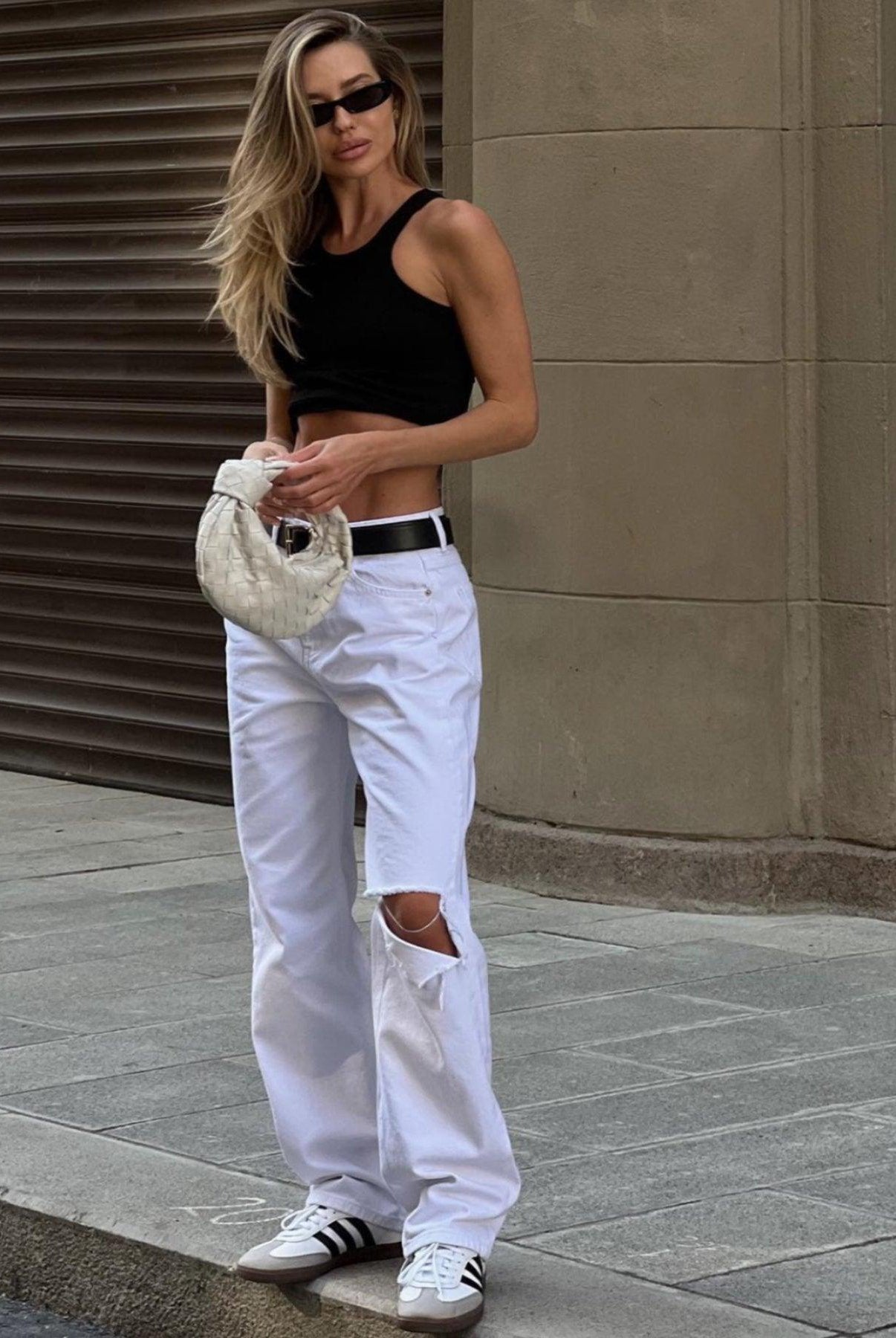 Nouran Ribbed Crop Top - White / S - Be My Shine
