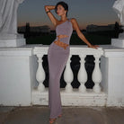 Odessa Asymmetric Cut Out Maxi Dress - Purple / S - Be My Shine