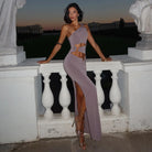 Odessa Asymmetric Cut Out Maxi Dress - Purple / S - Be My Shine