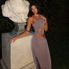 Odessa Asymmetric Cut Out Maxi Dress - Purple / S - Be My Shine