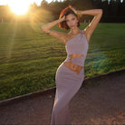 Odessa Asymmetric Cut Out Maxi Dress - Purple / S - Be My Shine
