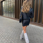 Olalla Asymmetrical Leather Mini Skirt - Black / S - Be My Shine