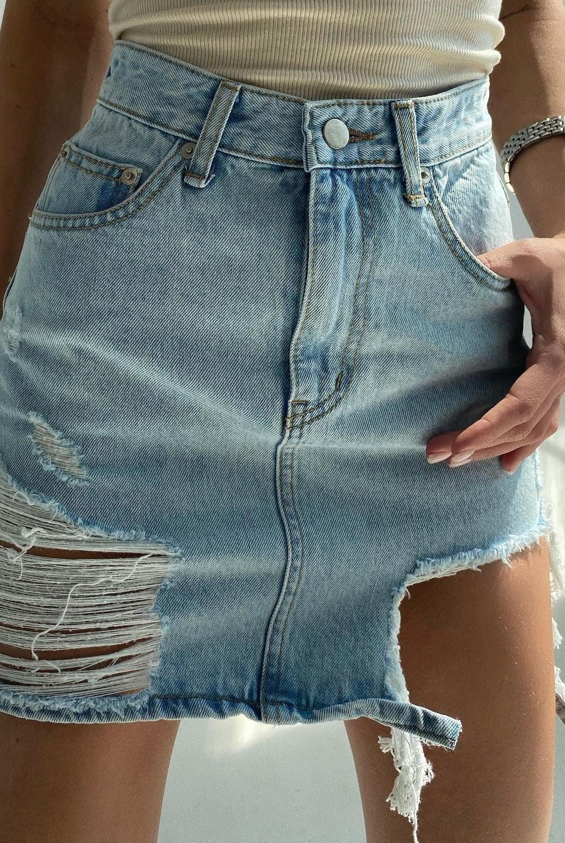 Paloma High Waist Denim Skirt - Blue / S - Be My Shine