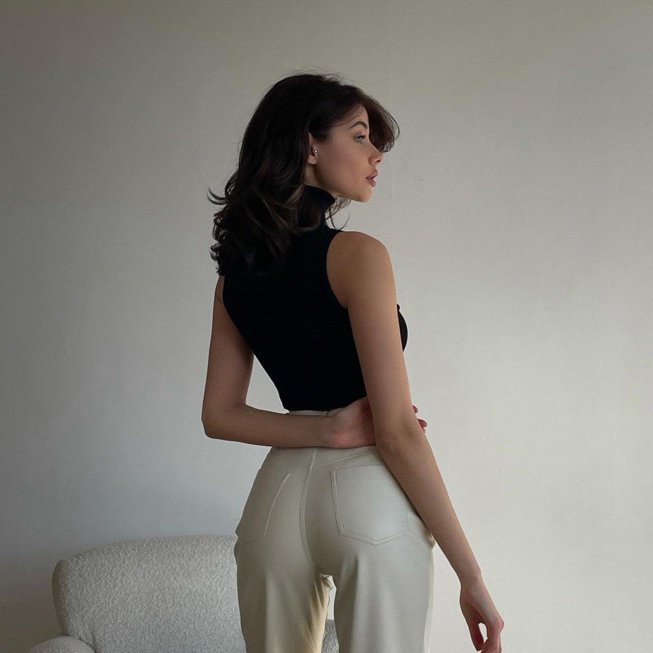 Parvati High Waist White Leather Pants - White / S - Be My Shine