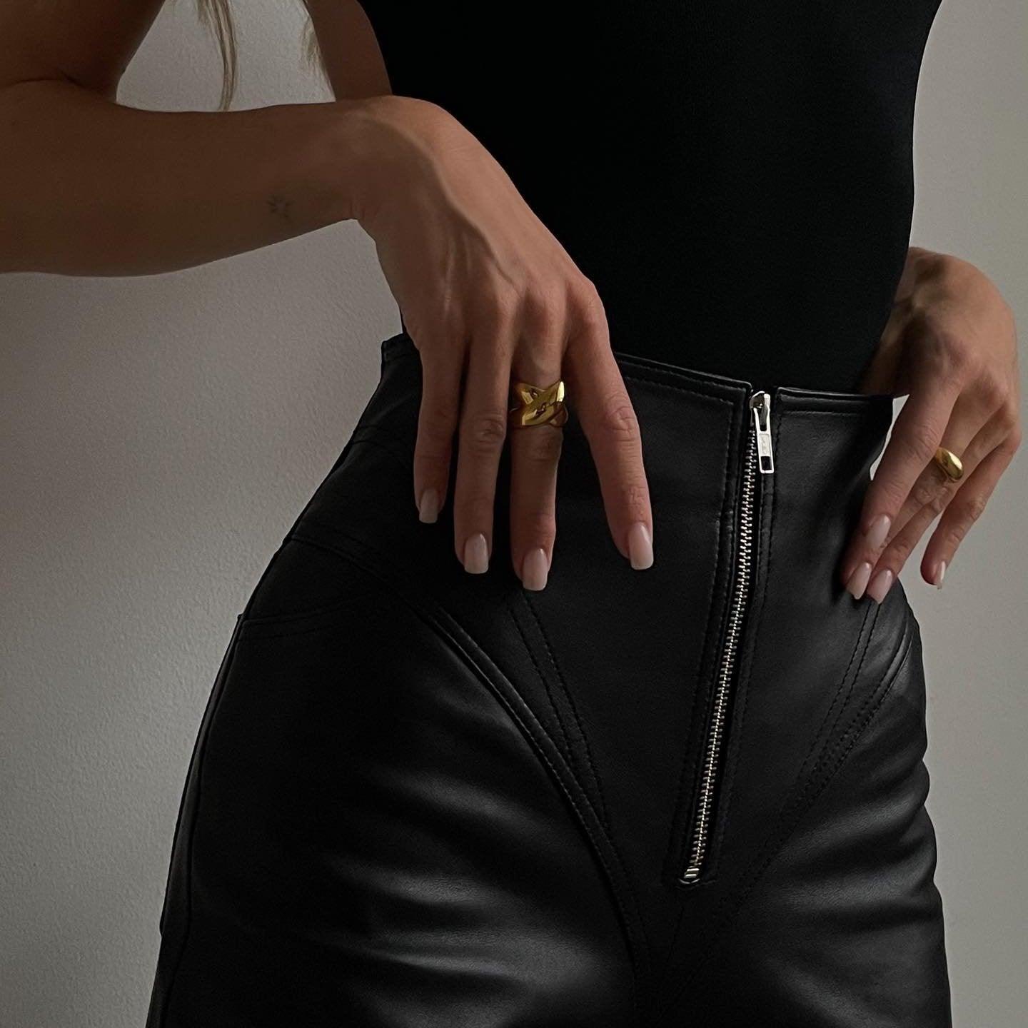 Patricia High Waist Leather Pants - Black / S - Be My Shine