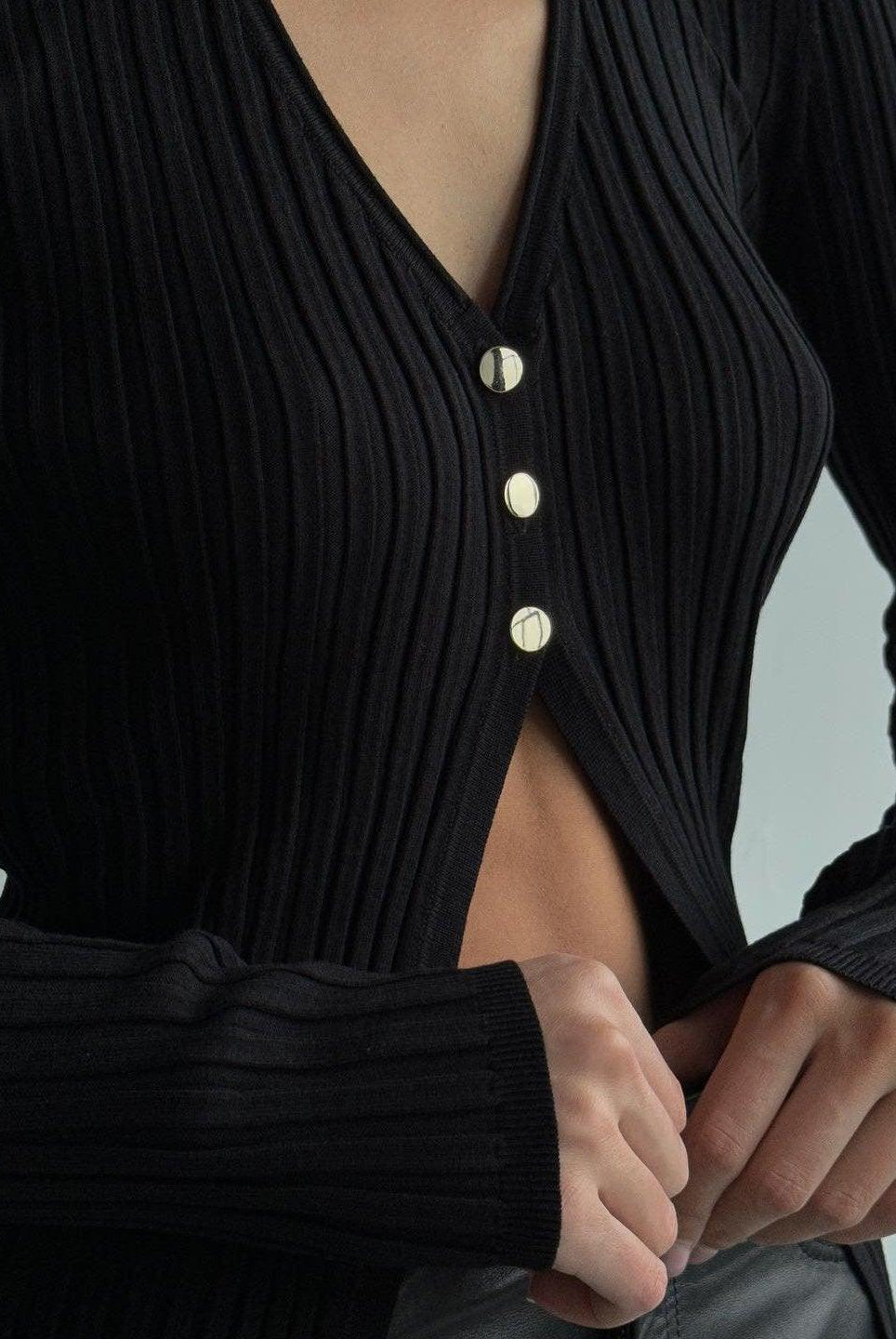 Pia Ribbed Long Sleeve Top - Black / S - Be My Shine
