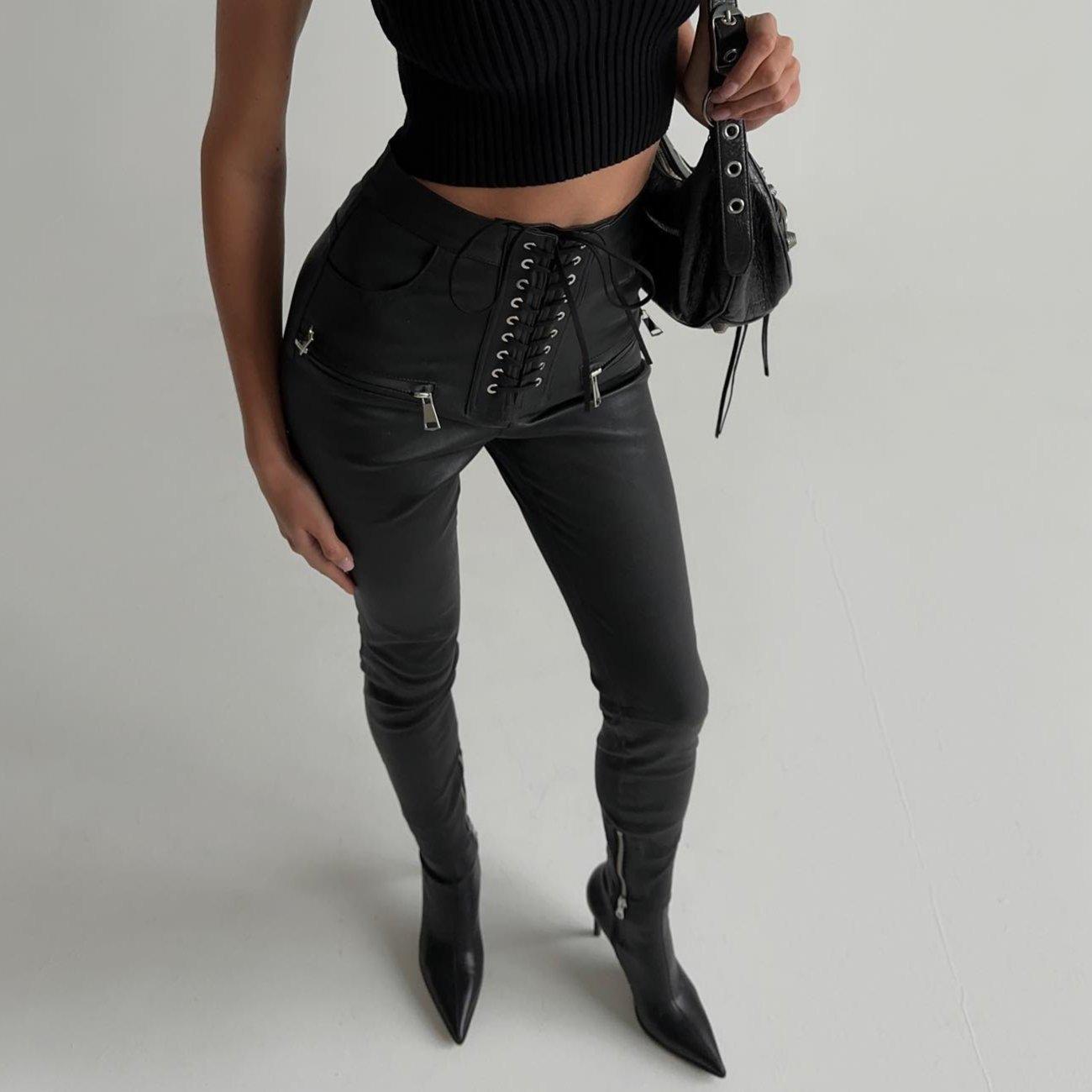 Rafaela High Waist Leather Pants - Black / M - Be My Shine
