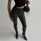 Rafaela High Waist Leather Pants - Black / M - Be My Shine