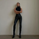 Rafaela High Waist Leather Pants - Black / M - Be My Shine