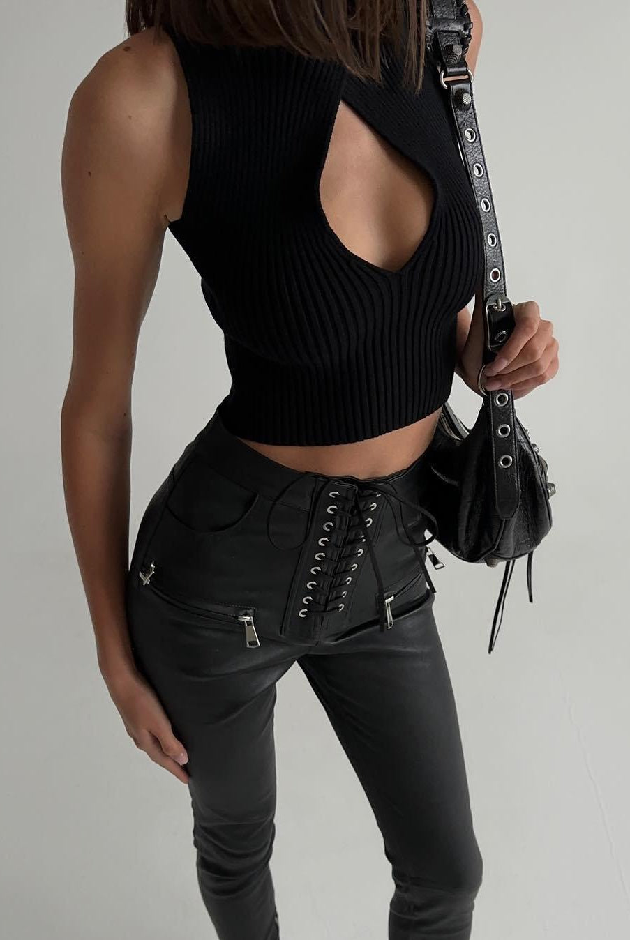 Ramona Knitted Cut Out Top - Apricot / S - Be My Shine