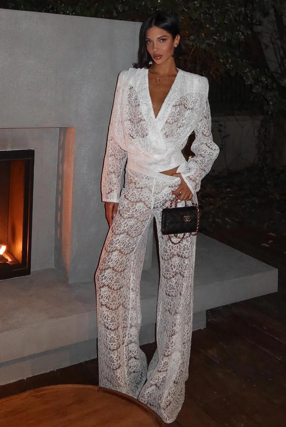 Rowena Lace Two Piece Set - White / S - Be My Shine