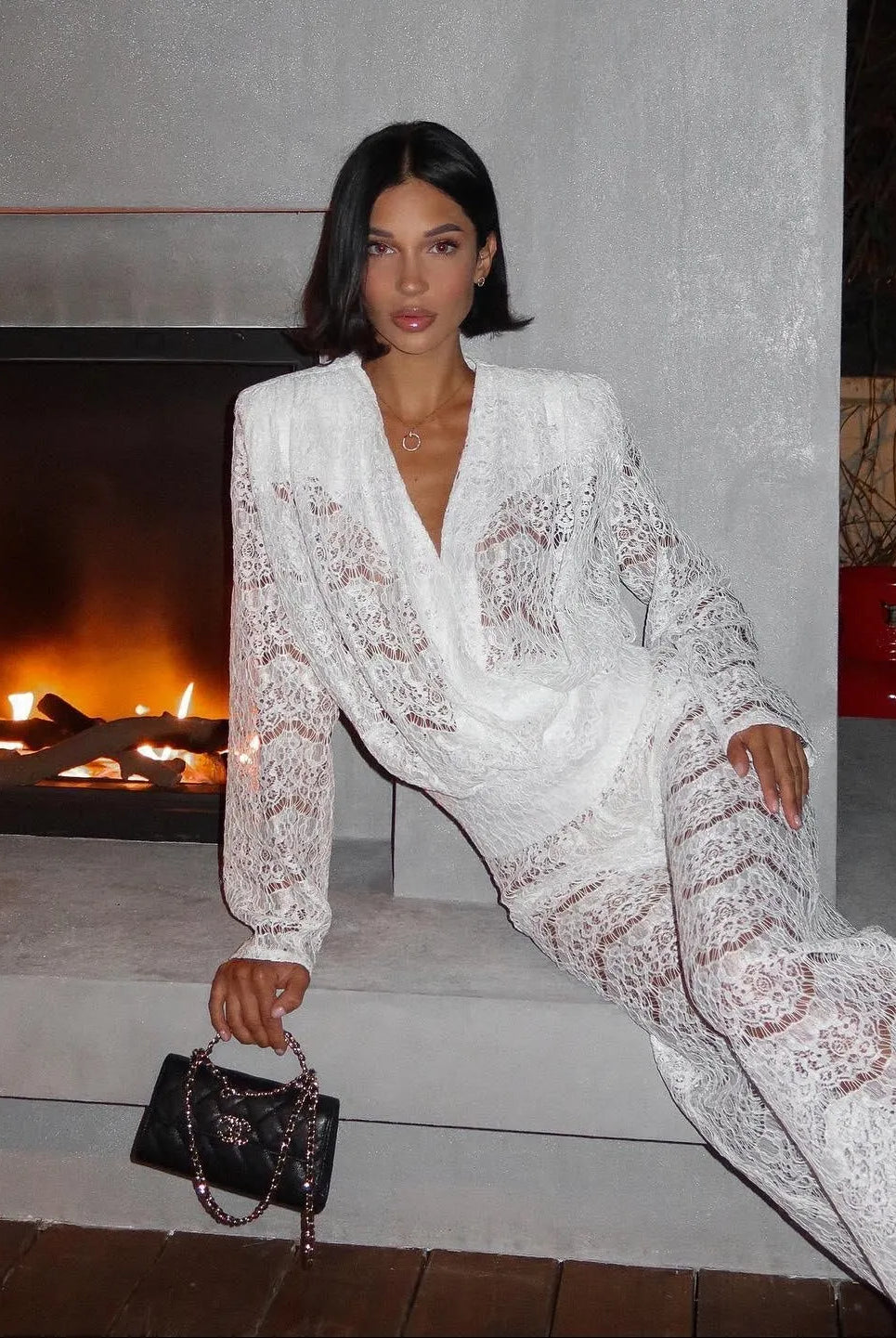 Rowena Lace Two Piece Set - White / S - Be My Shine