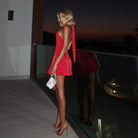 Scarlet Polka Dot Halter Mini Dress Be My Shine