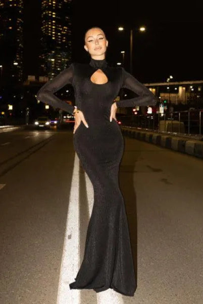 Sigrid Hollow Out Shimmering Maxi Dress Be My Shine