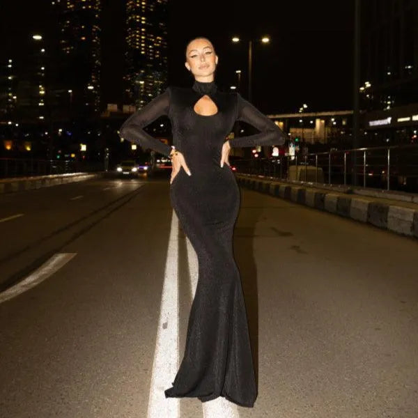 Sigrid Hollow Out Shimmering Maxi Dress Be My Shine