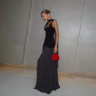 Starlit Dotfall Maxi Dress With Scarf Detail Be My Shine