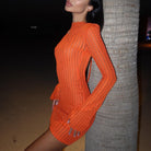 Tamara Knitted Mini Dress - Orange / S - Be My Shine