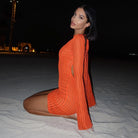 Tamara Knitted Mini Dress - Orange / S - Be My Shine