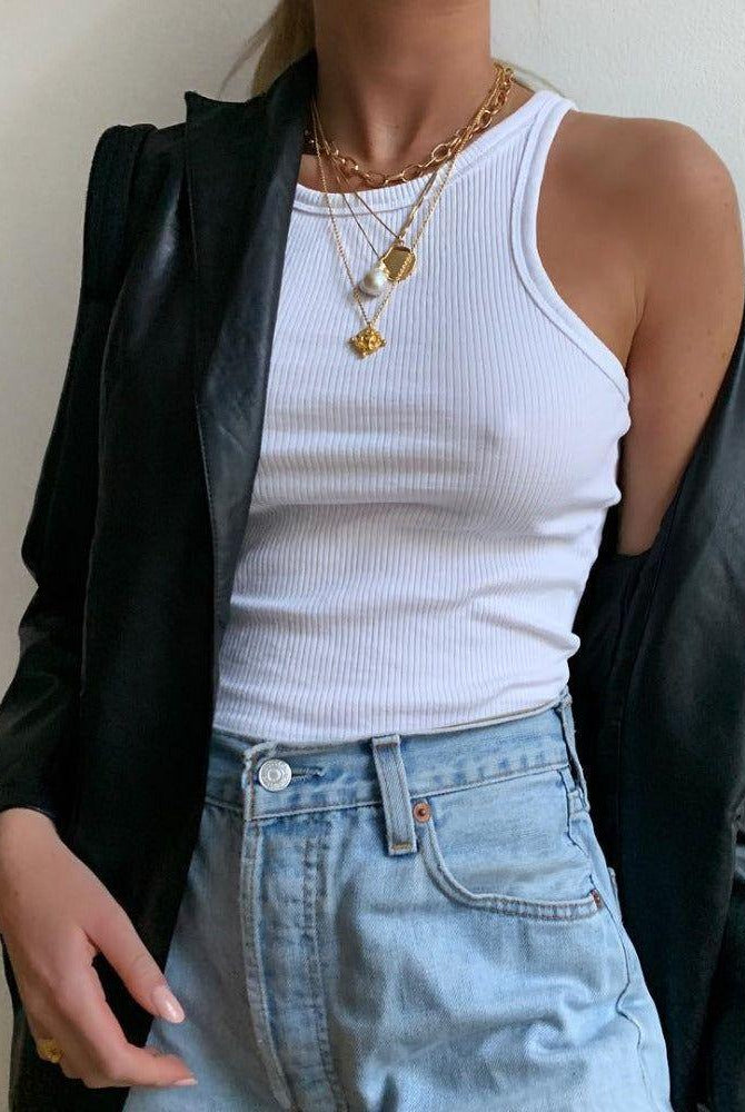 Zola Cotton Ribbed Crop Top - White / S - Be My Shine