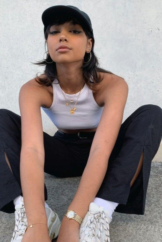 Zola Cotton Ribbed Crop Top - White / S - Be My Shine