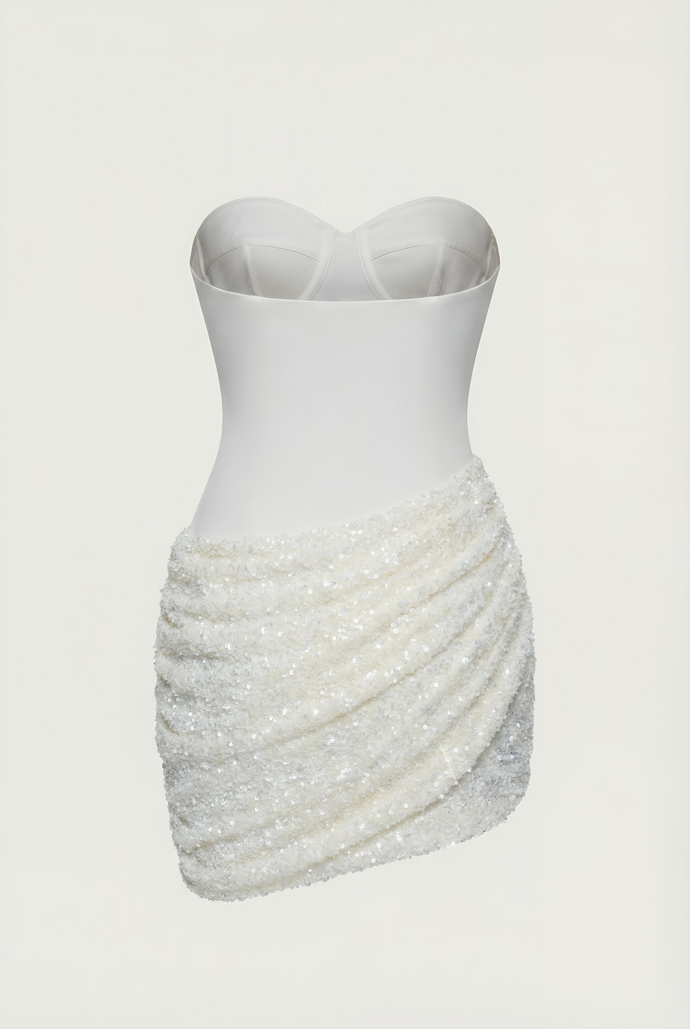 Adena Sequin Sculpt Mini Dress with Scarf - White