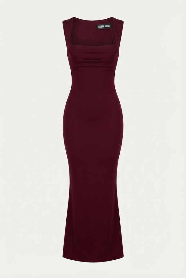 Charley Sculpted Maxi Dress – Burgundy