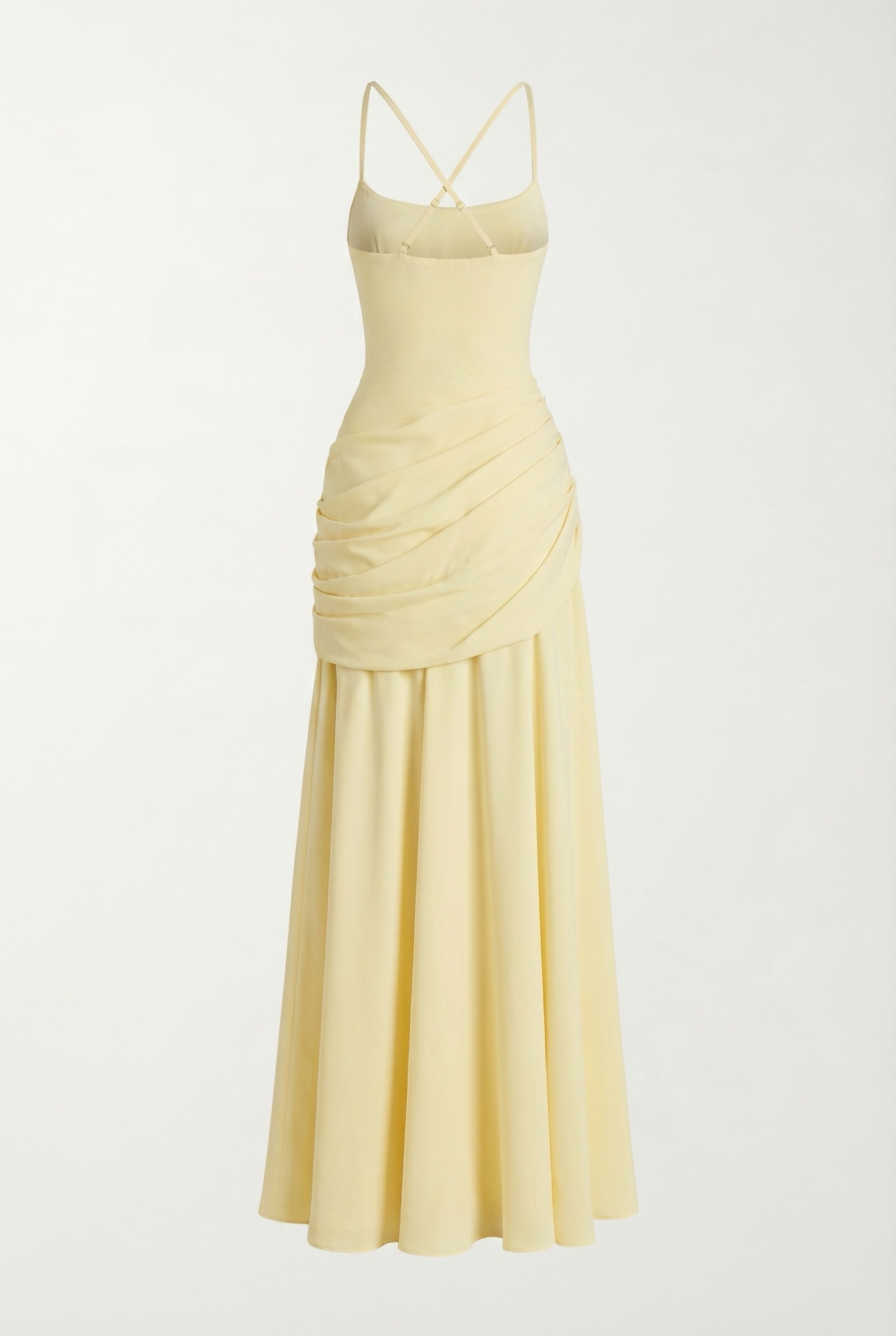 Carlina Draped Maxi Dress – Yellow