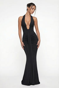 Amelita Deep Plunge Sculpt Maxi Dress