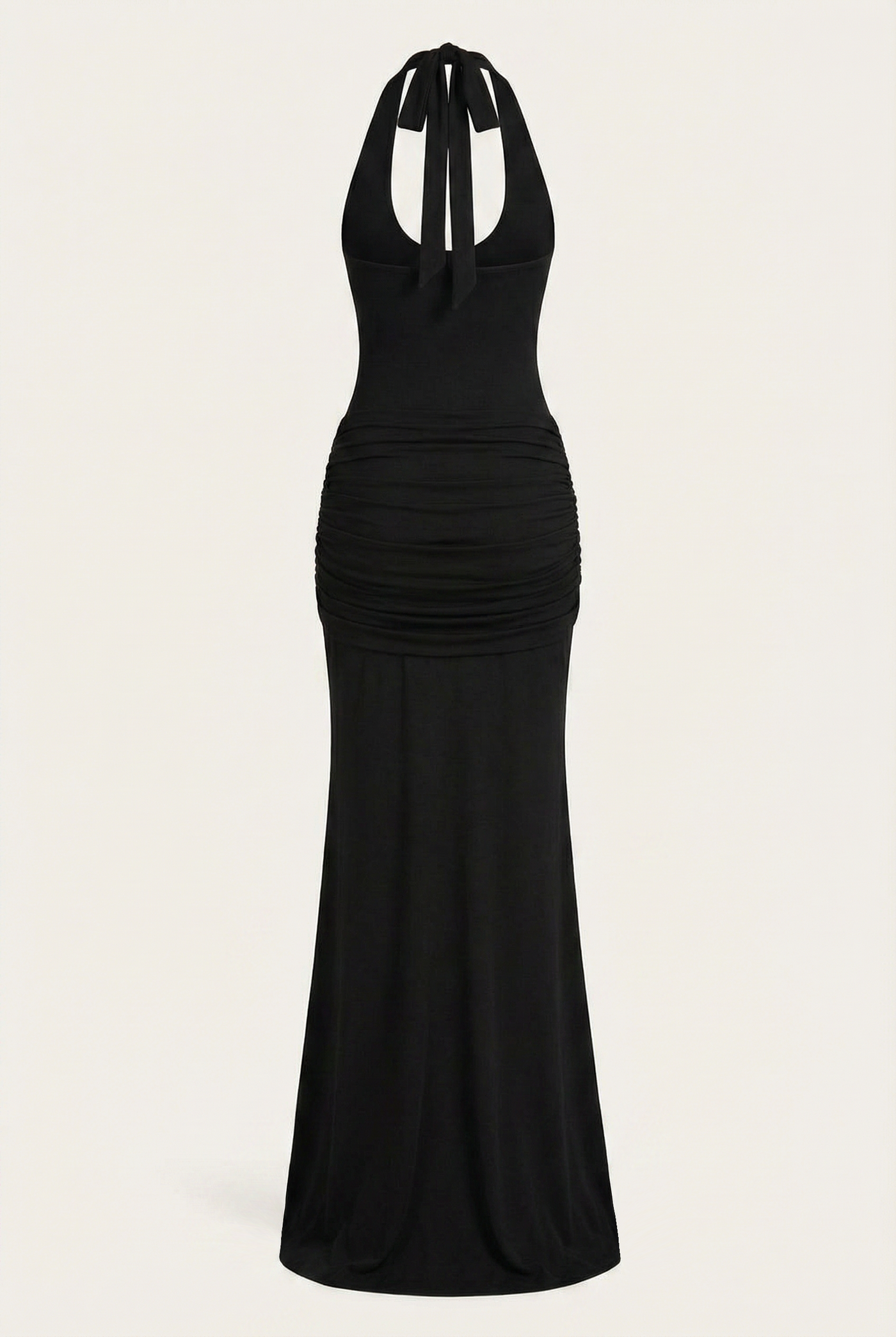 Amandine Halter Sculpt Maxi Dress - Black