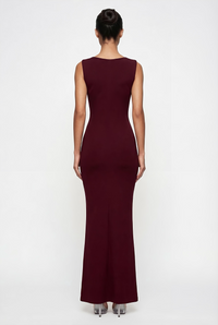Charley Sculpted Maxi Dress – Burgundy
