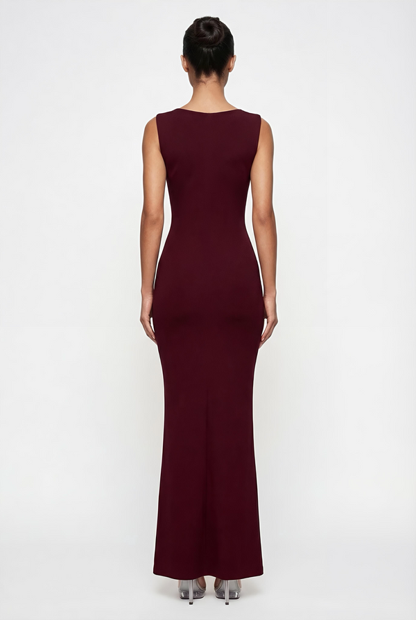 Charley Sculpted Maxi Dress – Burgundy