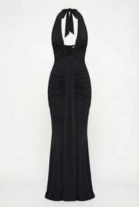 Amelita Deep Plunge Sculpt Maxi Dress - Black