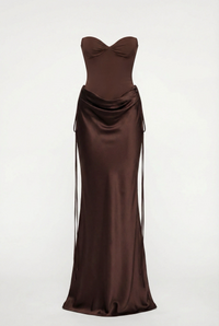 Genie Strapless Maxi Dress – Brown