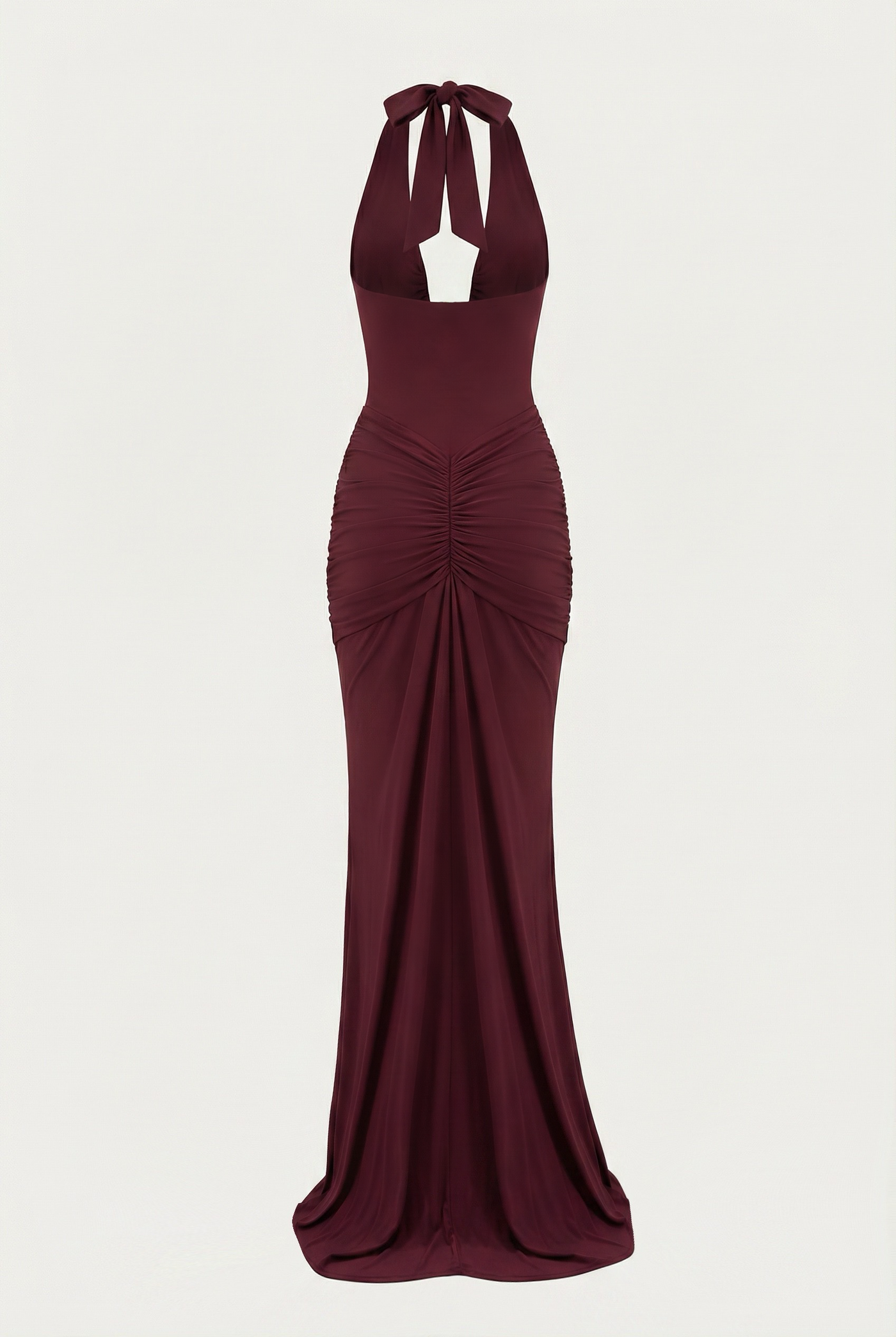 Amelita Deep Plunge Sculpt Maxi Dress - Burgundy