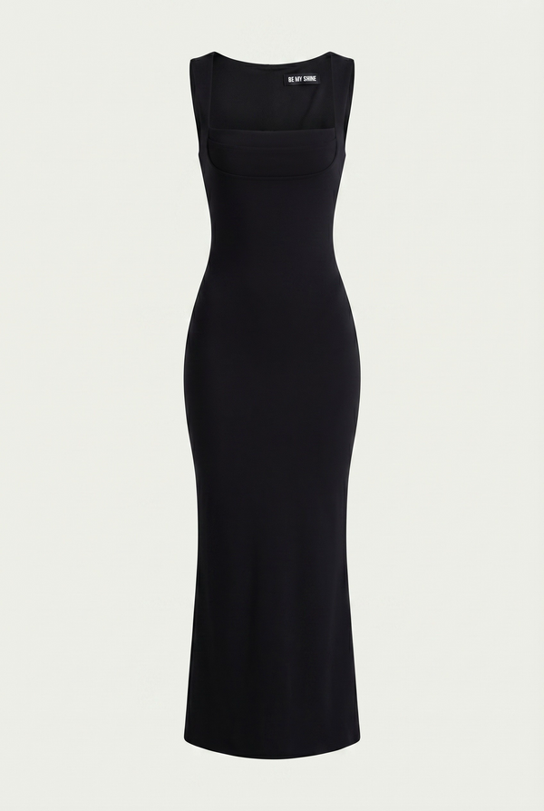 Charley Sculpted Maxi Dress – Black